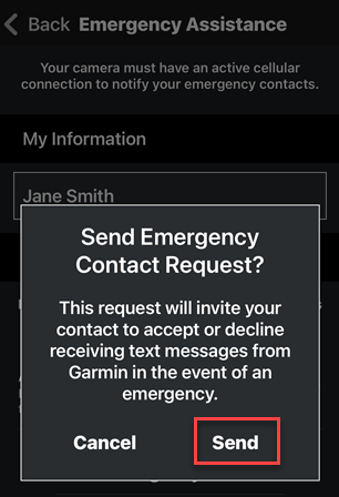 Send Emergency Contact