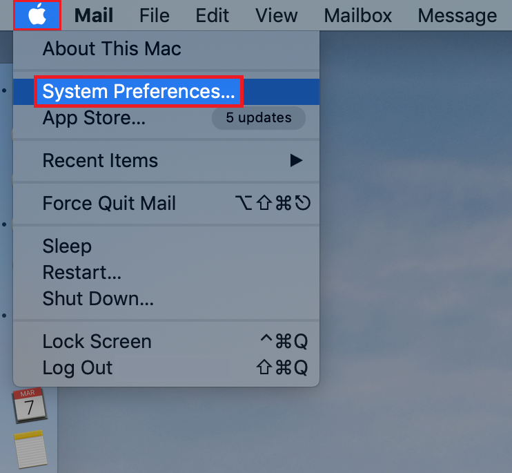 Selecting System Preferences From the Apple Menu