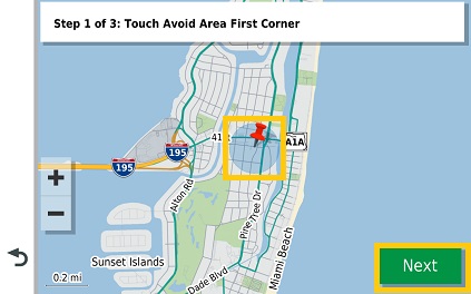 Vieo Avoid Area First Corner Select Next