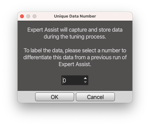 JL Unique Data Number Dialog Box