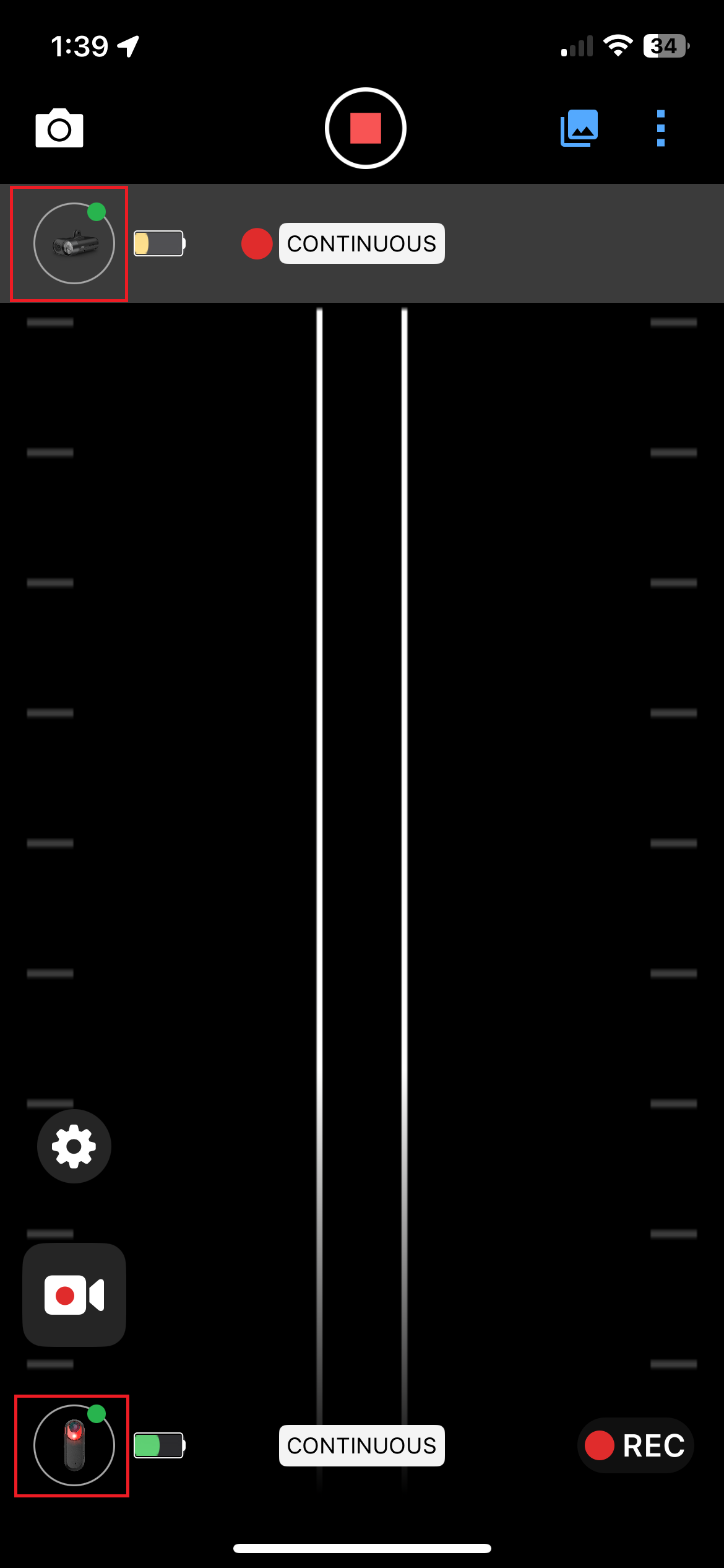 Varia mobile app main screen with RCT715 and Vue paired