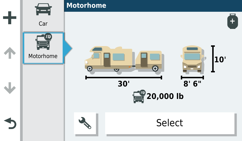 Vehicle (motorhome page)