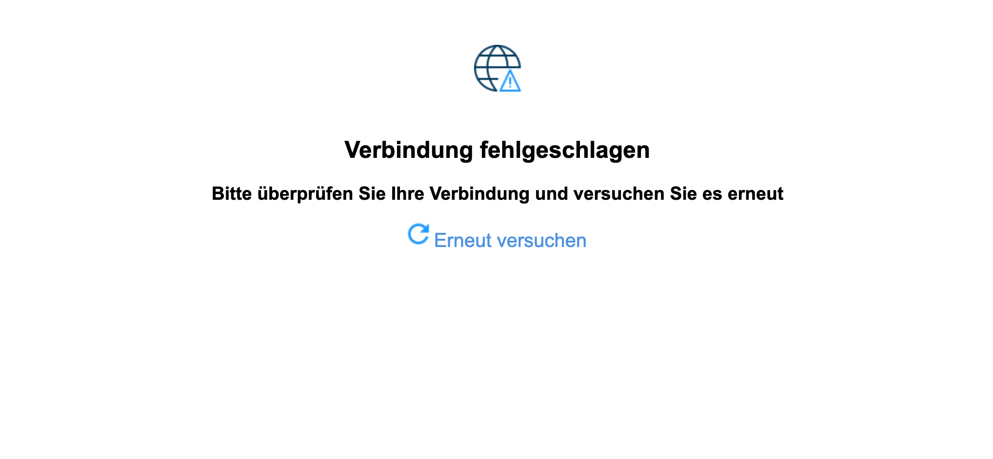 Verbindung Fehlschlagen