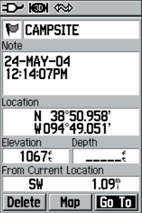 Waypoint Information Page