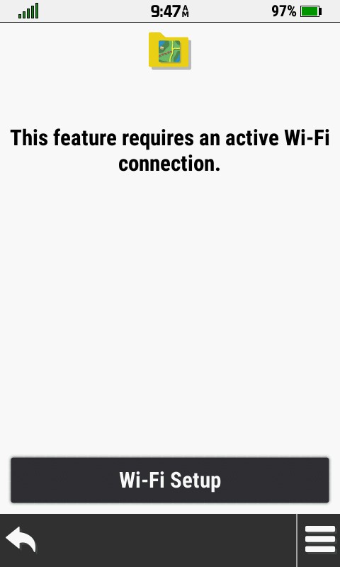 This feature requires an active Wi-Fi connection