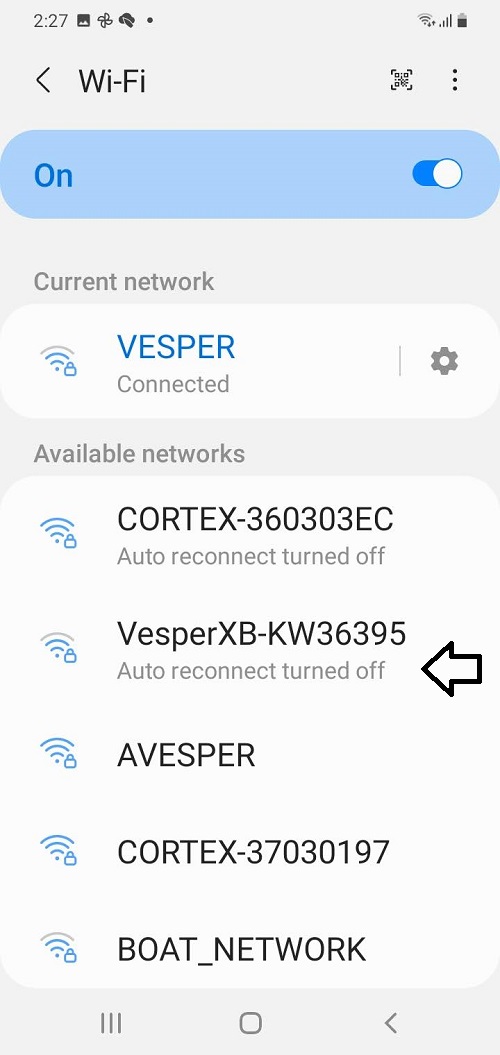 WiFi connection on device