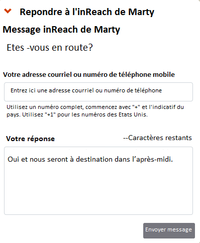 Demande de réponse à Martin 