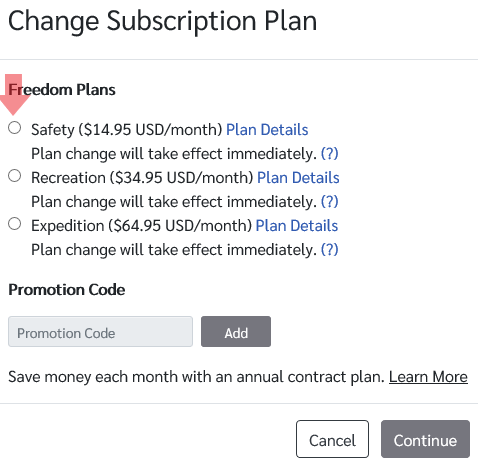 Changing an Subscription Plan | Customer Support