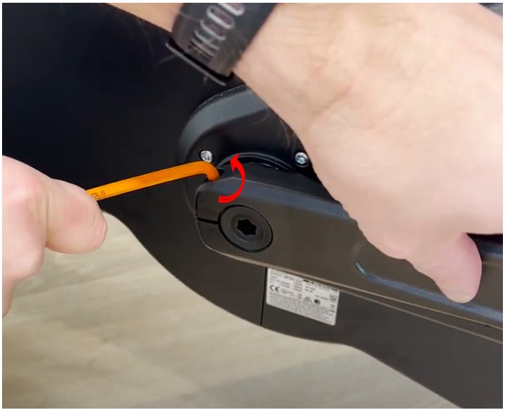 remove pinch bolt with 5mm allen key