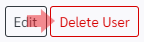 Red arrow pointing to Delete User button