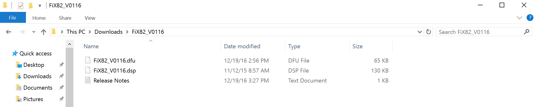 .dfu and .dsp files screenshot