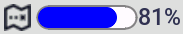 Progress bar with 81 percent loaded