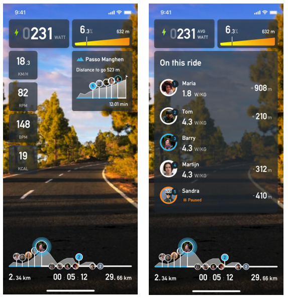 screenshots of what you see during tacx groupride