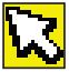 White Arrow on Yellow Background