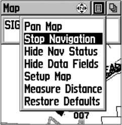 eTrex Legend Stop Navigation