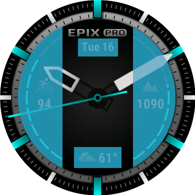 epix Pro watch face four touch areas