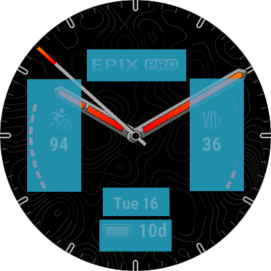 epix Pro watch face five touch areas