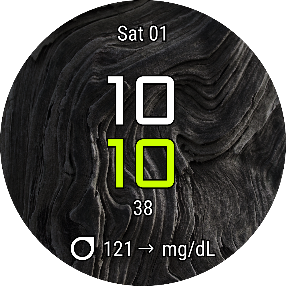 Watchface showing Dexcom watch complication