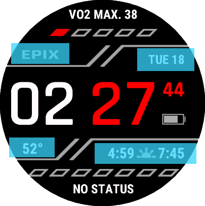 epix 2 preinstalled face 12 fields