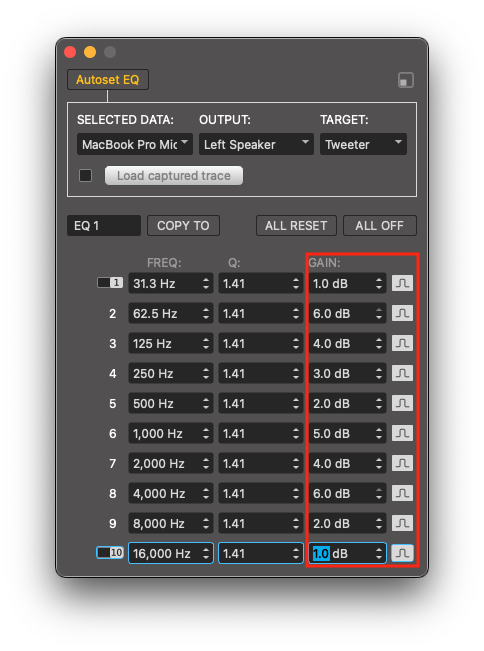 all equalizer bands in use