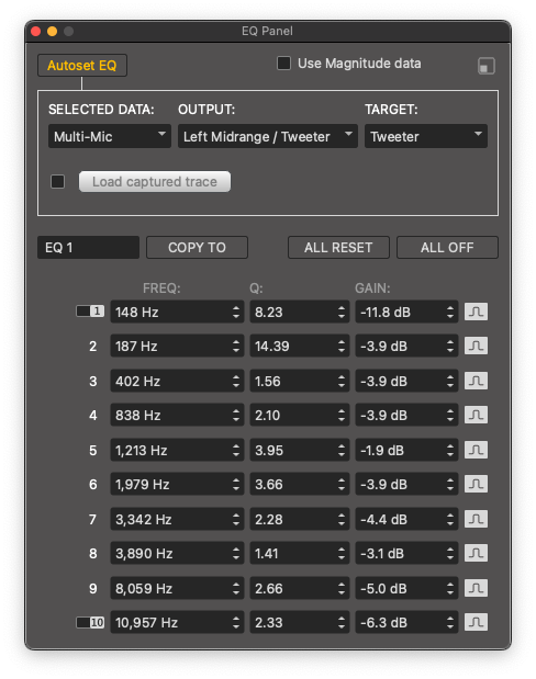 equalizer panel