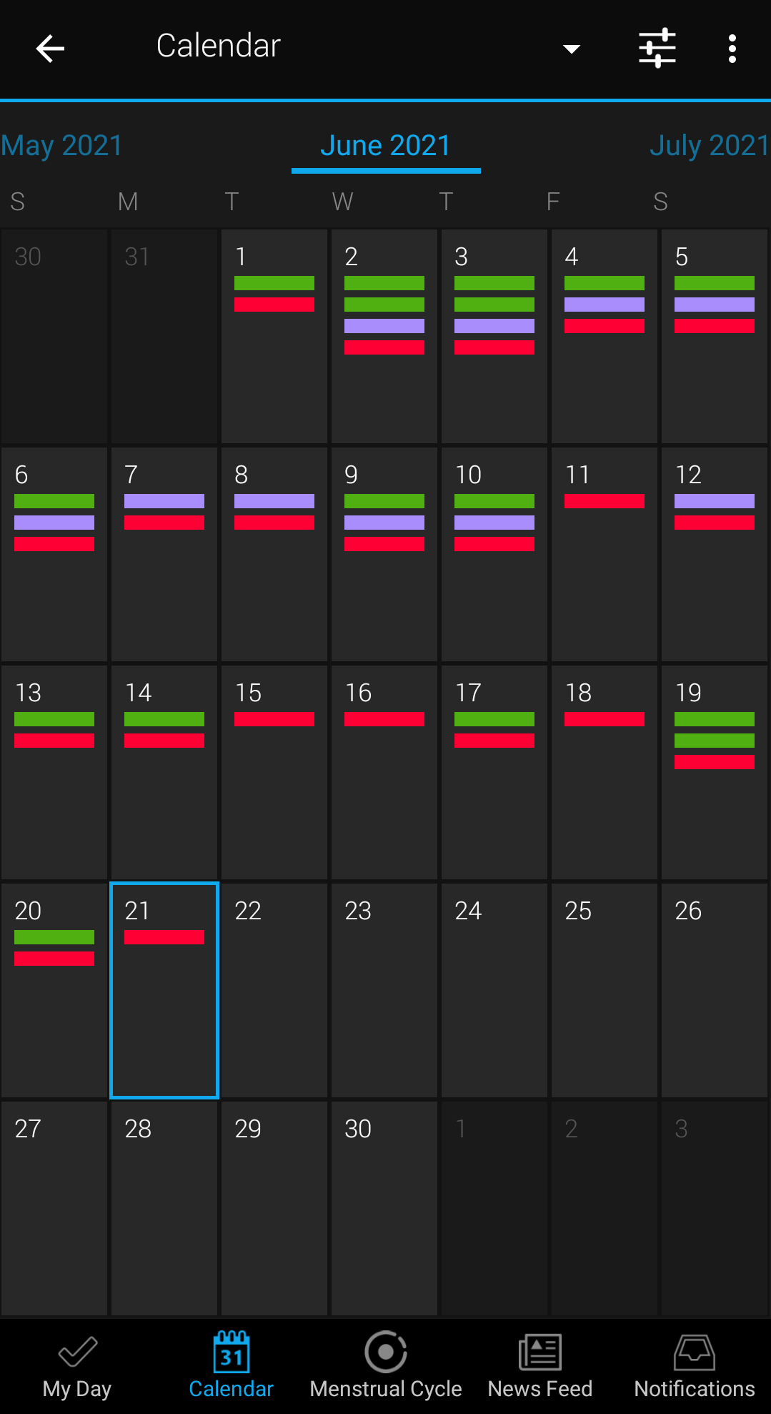 Garmin Connect App: What the Colored Bars on My Calendar? | Garmin Support