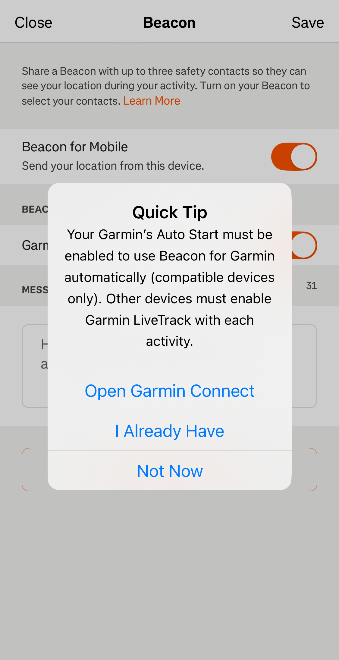 prompt with a tip about the autostart