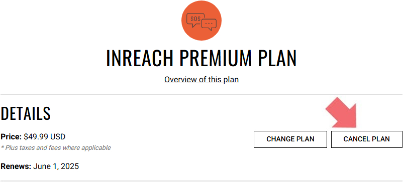 Cancel Plan Button