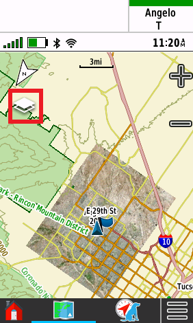 layers button on map