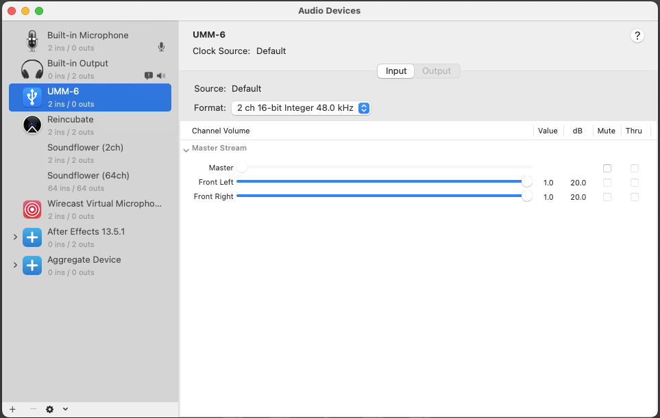 audio devices panel maxed master volume