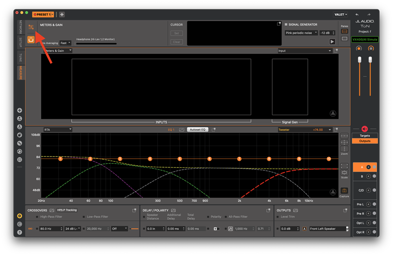 measure settings window