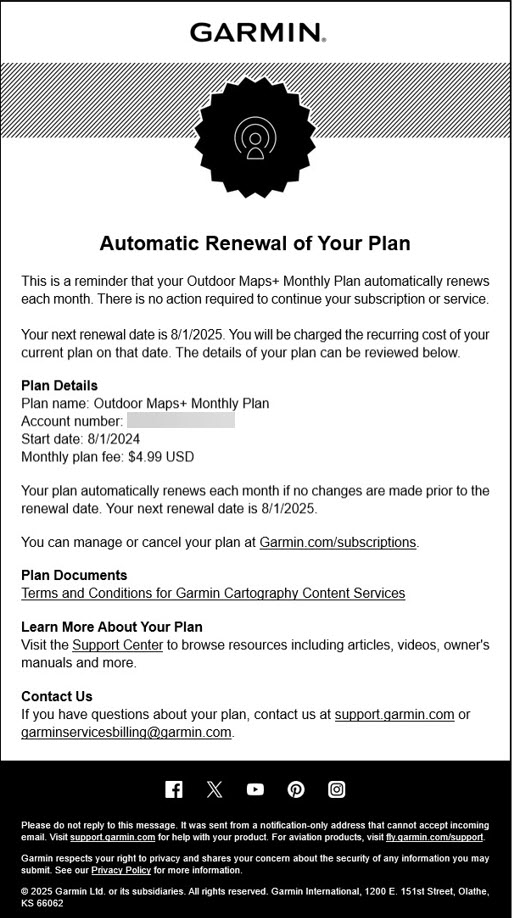 monthly plan email