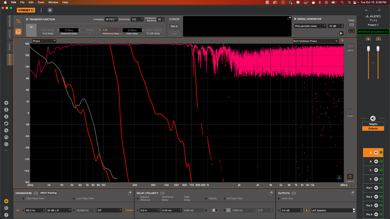 captured subwoofer phase trace