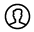 Icon of a Head and Shoulder Silhouette Enclosed in a Circle