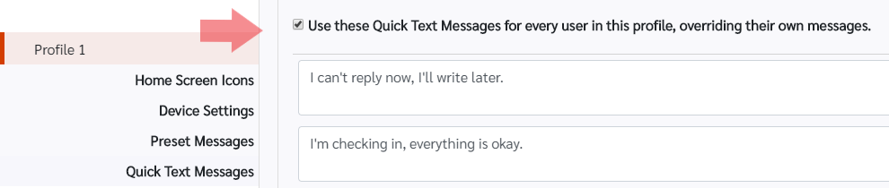 Quick Text Checkbox Pro Site