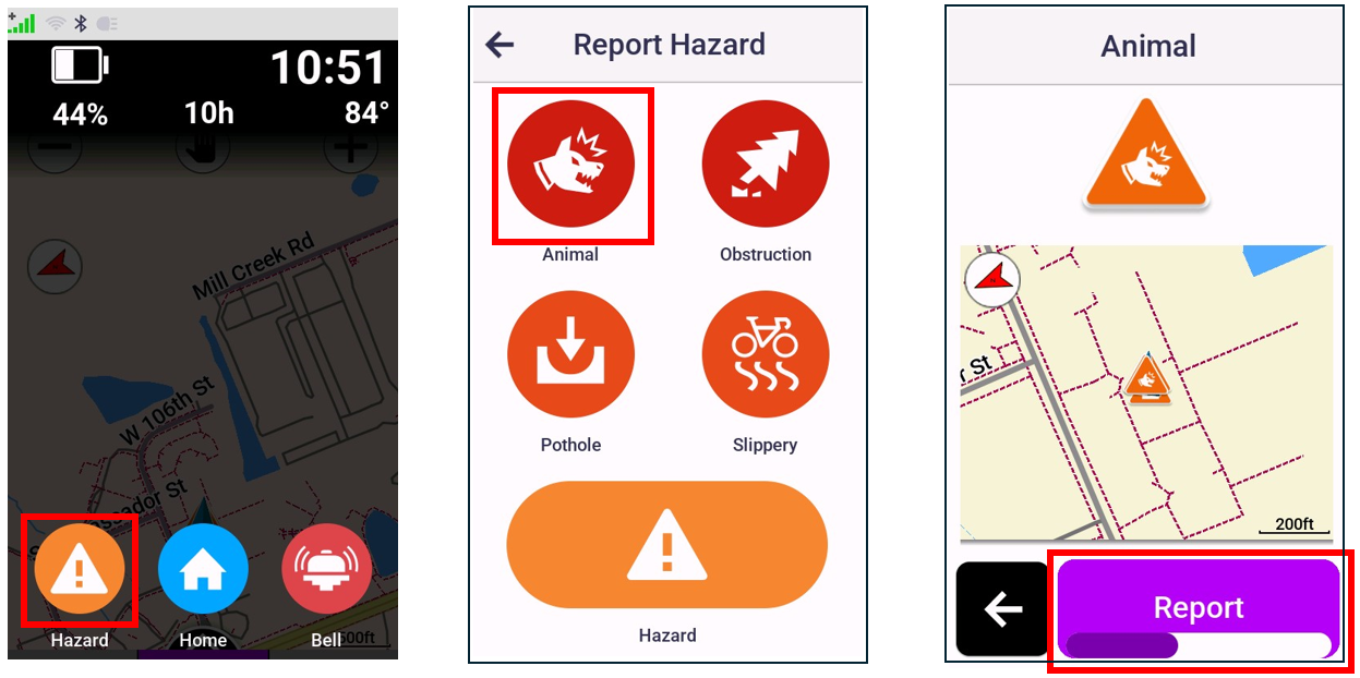 report hazard steps with screenshots on edge