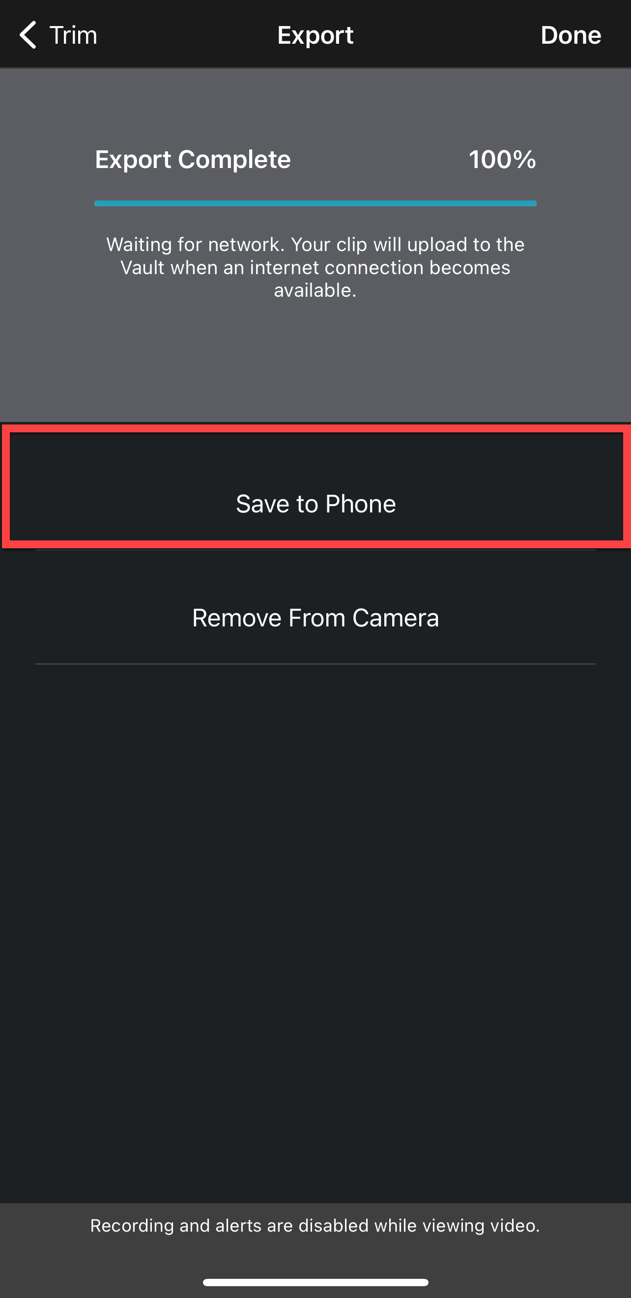 Save Export to Phone