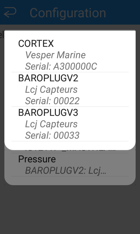 Configuration Options Pressure Sensor