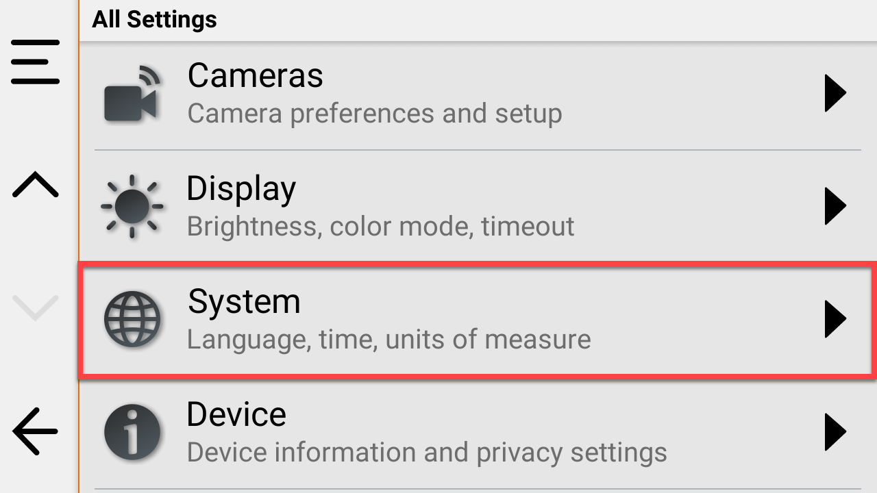 Select system settings tread 2