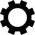 Black Gear Icon On White Background