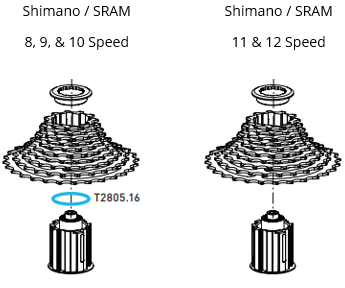 Shimano spacer for 8, 9, and 10 speed and cassette