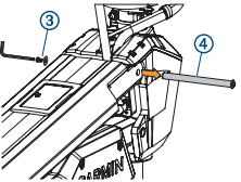 Screw and washer on the steering servo housing