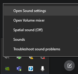 sound right click menu