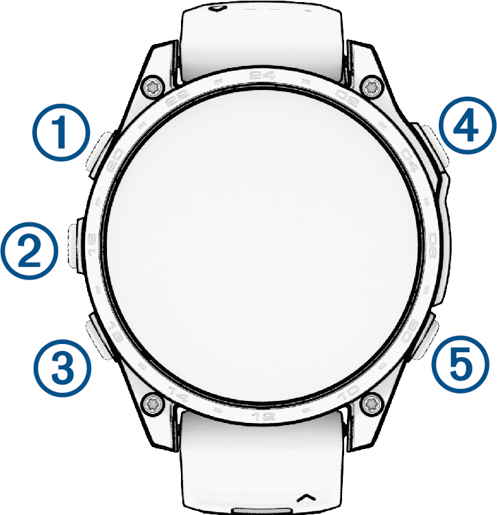 Watch with numbers next to buttons