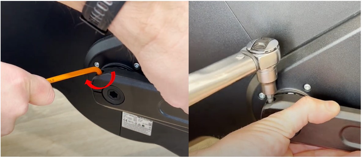 tighten pinch bolt with allen key
