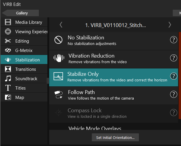 koncept overholdelse vandrerhjemmet Stabilizing a VIRB 360 Video in the VIRB Edit Application | Garmin Customer  Support