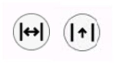 Wide or narrow arrows icon