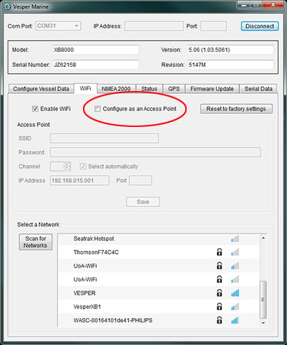 Vesper PC Wifi configure