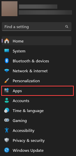 Select apps win11