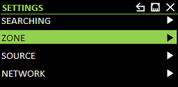 settings menu select zone